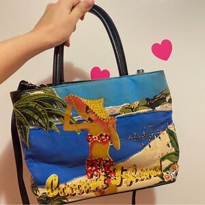 Y2K Coconut Island Embellished Beaded Rhinestone Bag